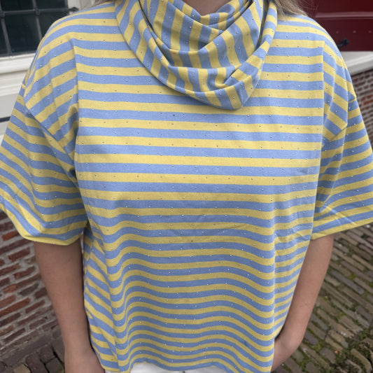 Juul top geel/blauw