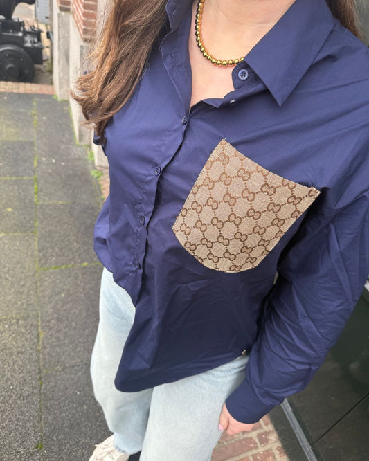 Isla blouse navy
