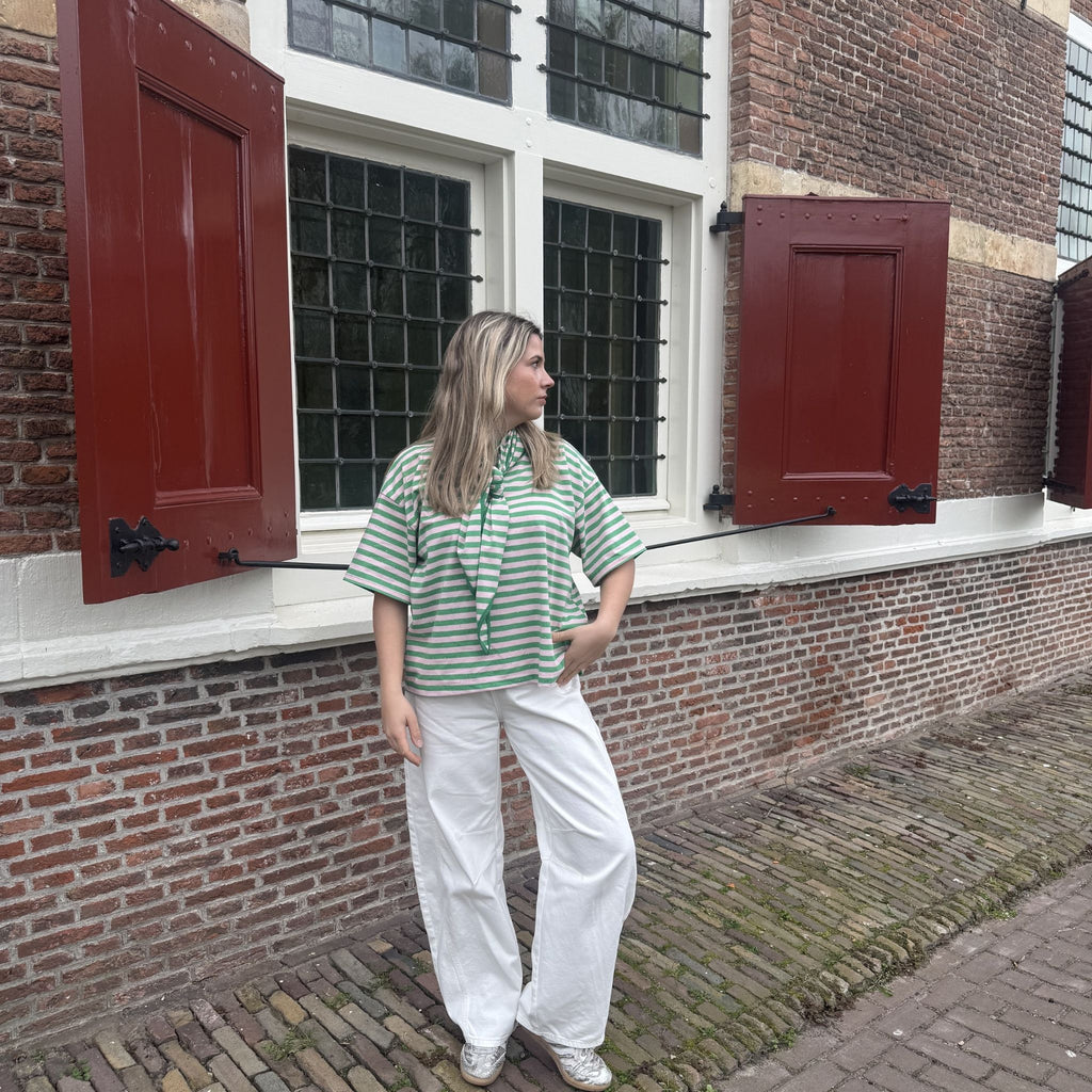 Juul top groen/roze