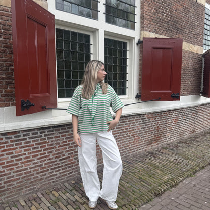 Juul top groen/roze