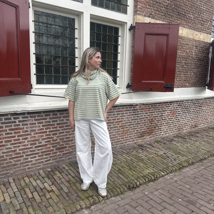 Juul top geel/blauw