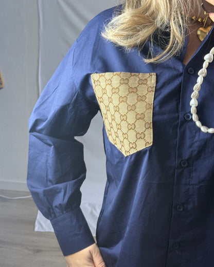 Isla blouse navy