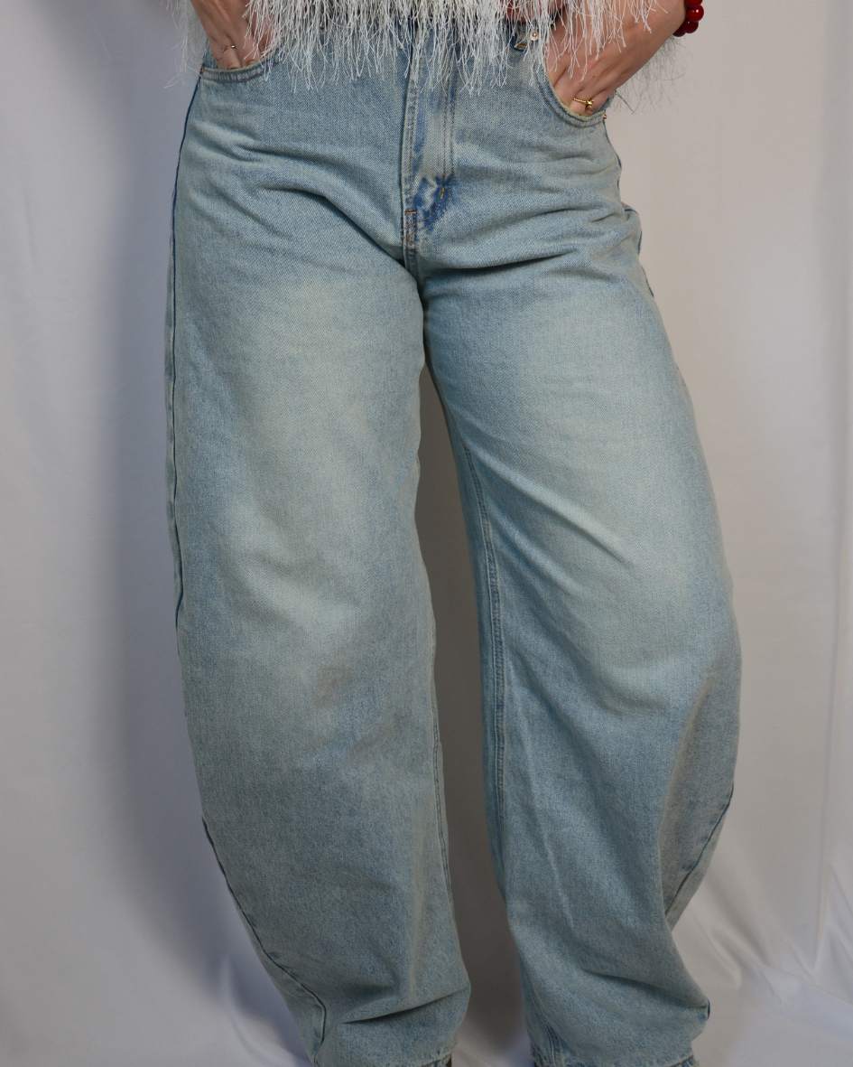 Luna ballon jeans blauw