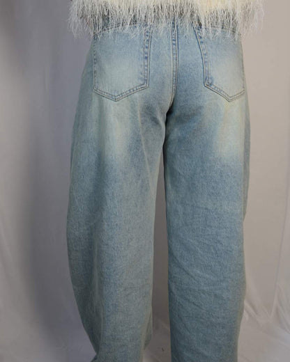 Luna ballon jeans blauw