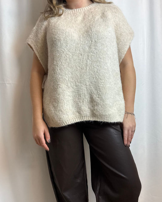 Mila tie me top beige