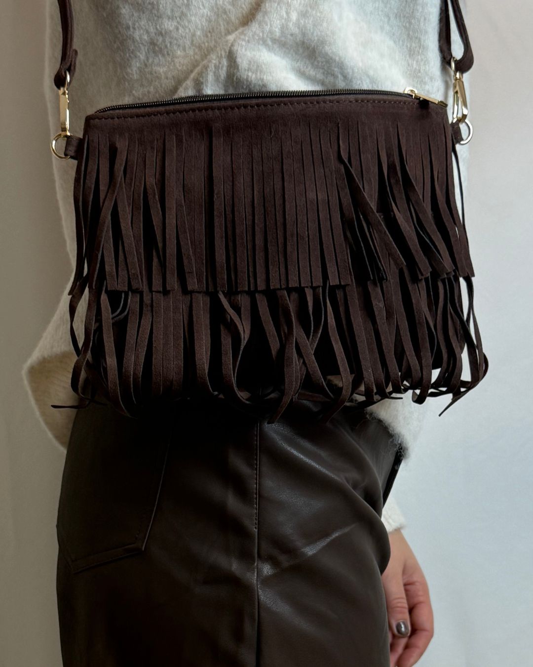 Lena | Franje tas | Bruin