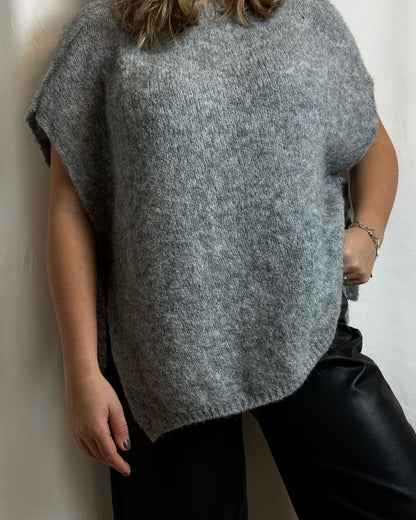 Mila tie me top grijs