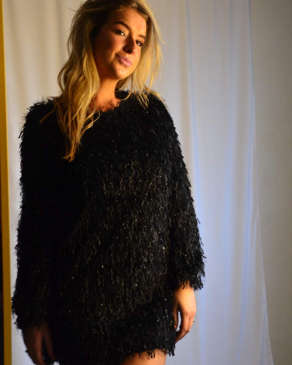 Clara paillettenjurk zwart