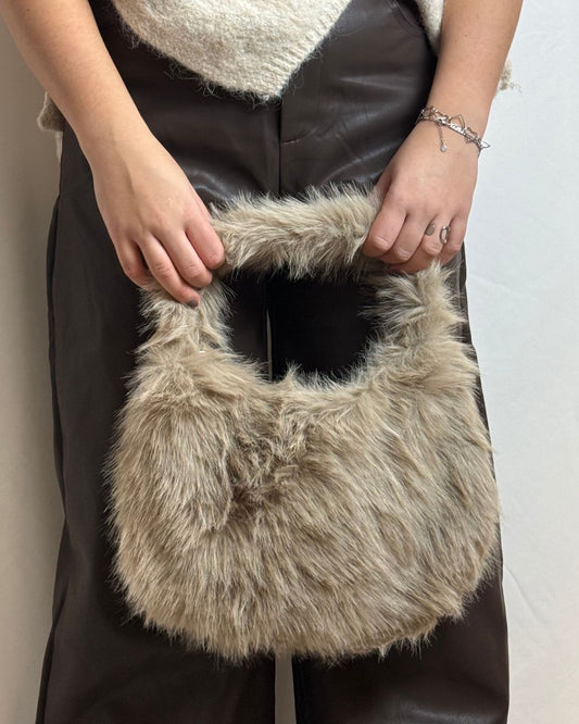 Eefje | Fluffy tas klein | Taupe