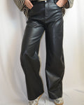 Olivia leren broek zwart